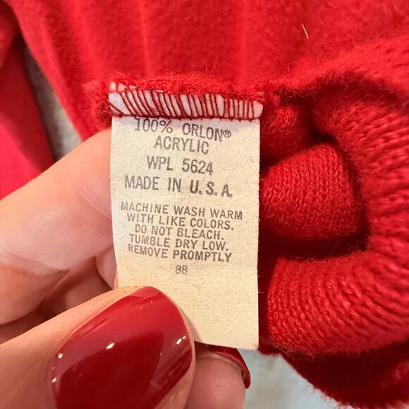 Vintage Soffe Sweaters Red V Neck Pullover L USSSA SloPitch Softball Umpire - Picture 6 of 9